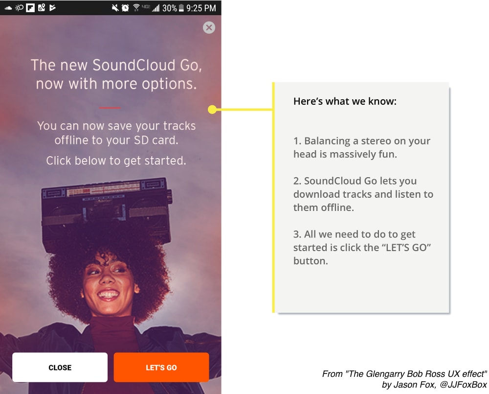 Soundcloud's ‘Let's Go’ call-to-action button