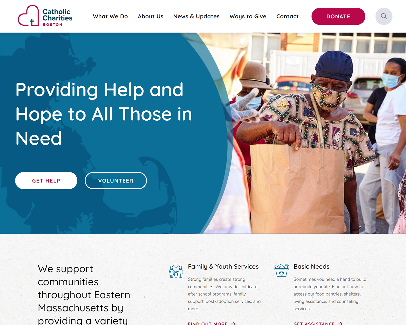 New Streamlined Website Design For Catholic Charities Boston